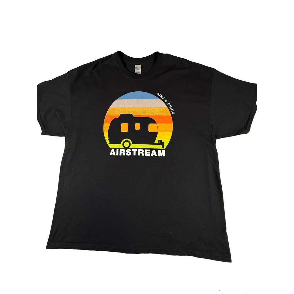 Airstream Trailer XXL "Rise And Shine" SIZE XXL Black Double sided  Cotton